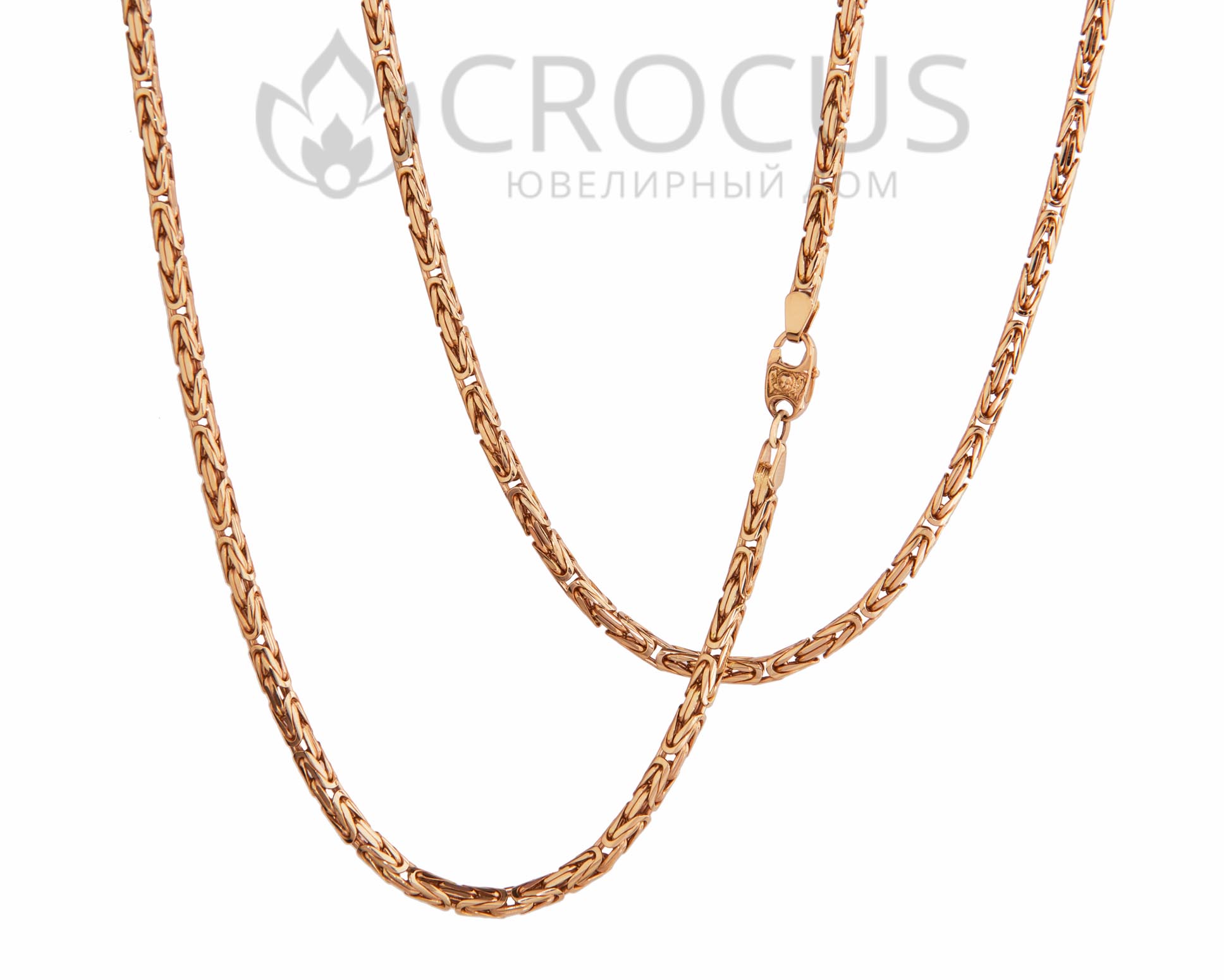 Золотая цепь CROCUS плетения "лисий хвост" арт.0038