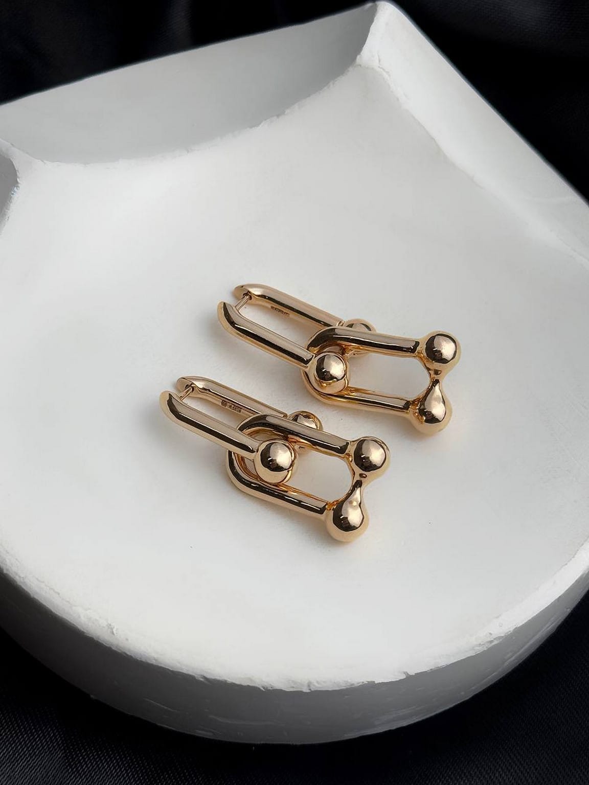 Купить золотые серьги хупы CROCUS 1006